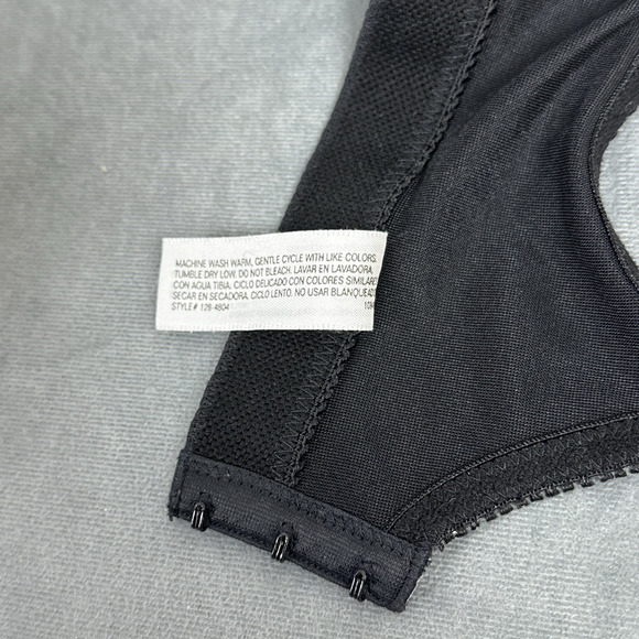 Vintage Underscore Bra 34B Wire Free Unlined Black Full Coverage 128-4804 - Picture 7 of 7